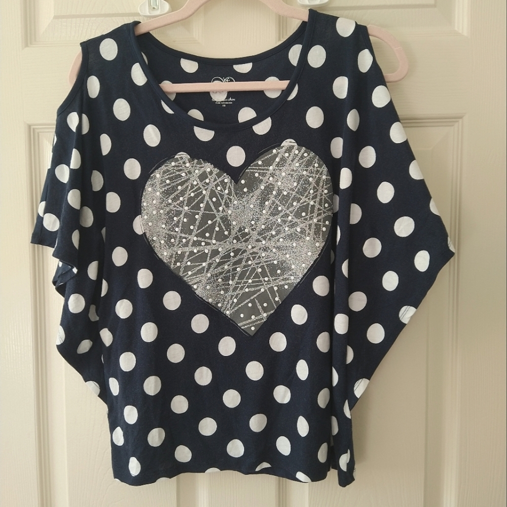 Navy Blue Justice T-Shirt Shoulder Cut-Out